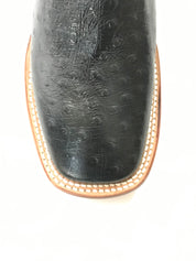 La Sultana Boots Collection Black Ostrich Print Men's Boots