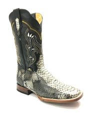 La Sultana Boots Collection Print White Python Men's Boots