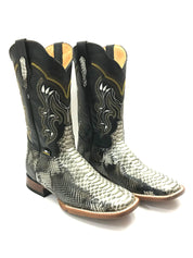 La Sultana Boots Collection Print White Python Men's Boots