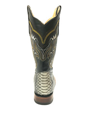 La Sultana Boots Collection Print White Python Men's Boots