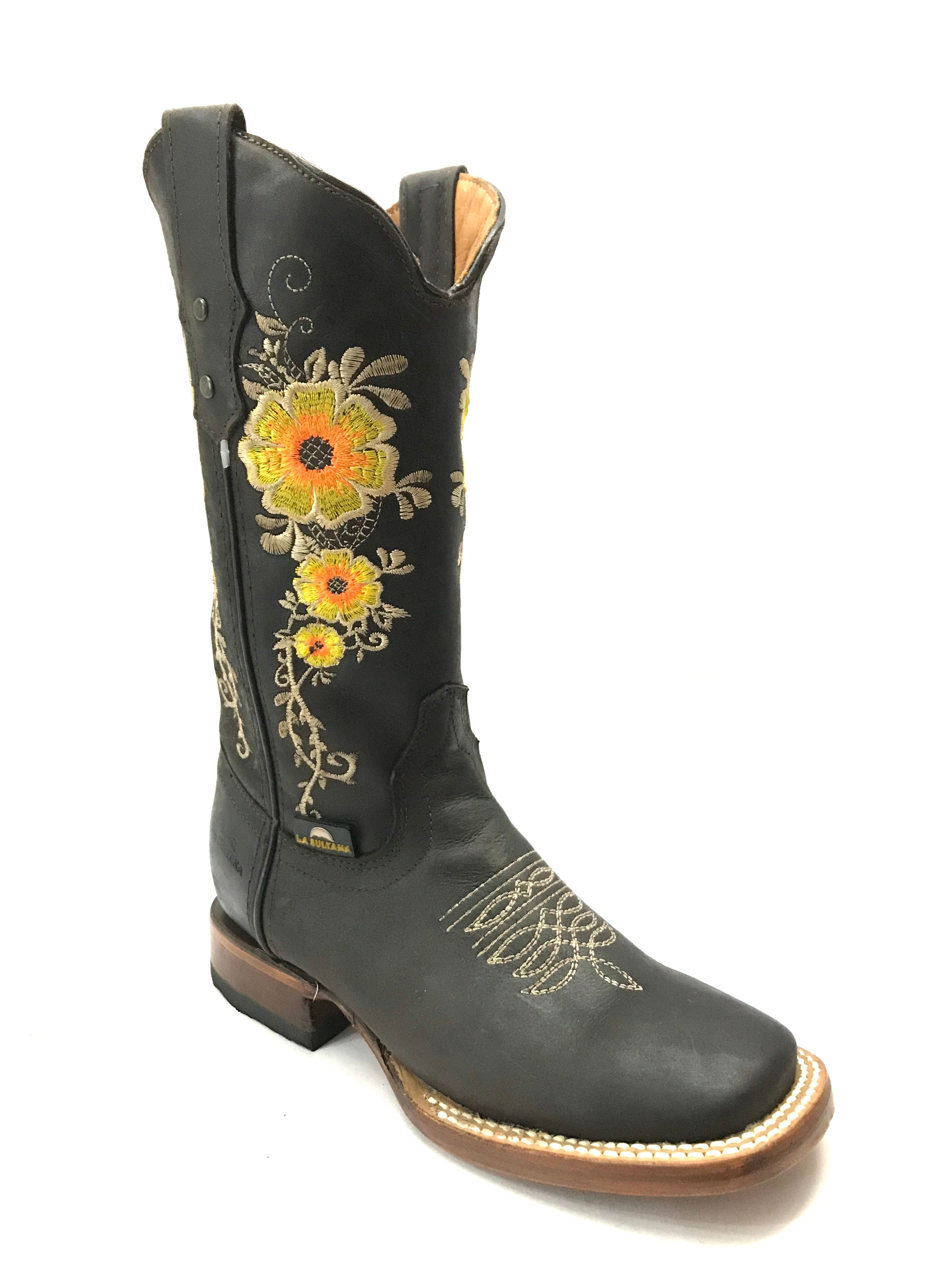 Botas Mujer La Sultana Colección Marrón Oscuro Amarillo Rosa