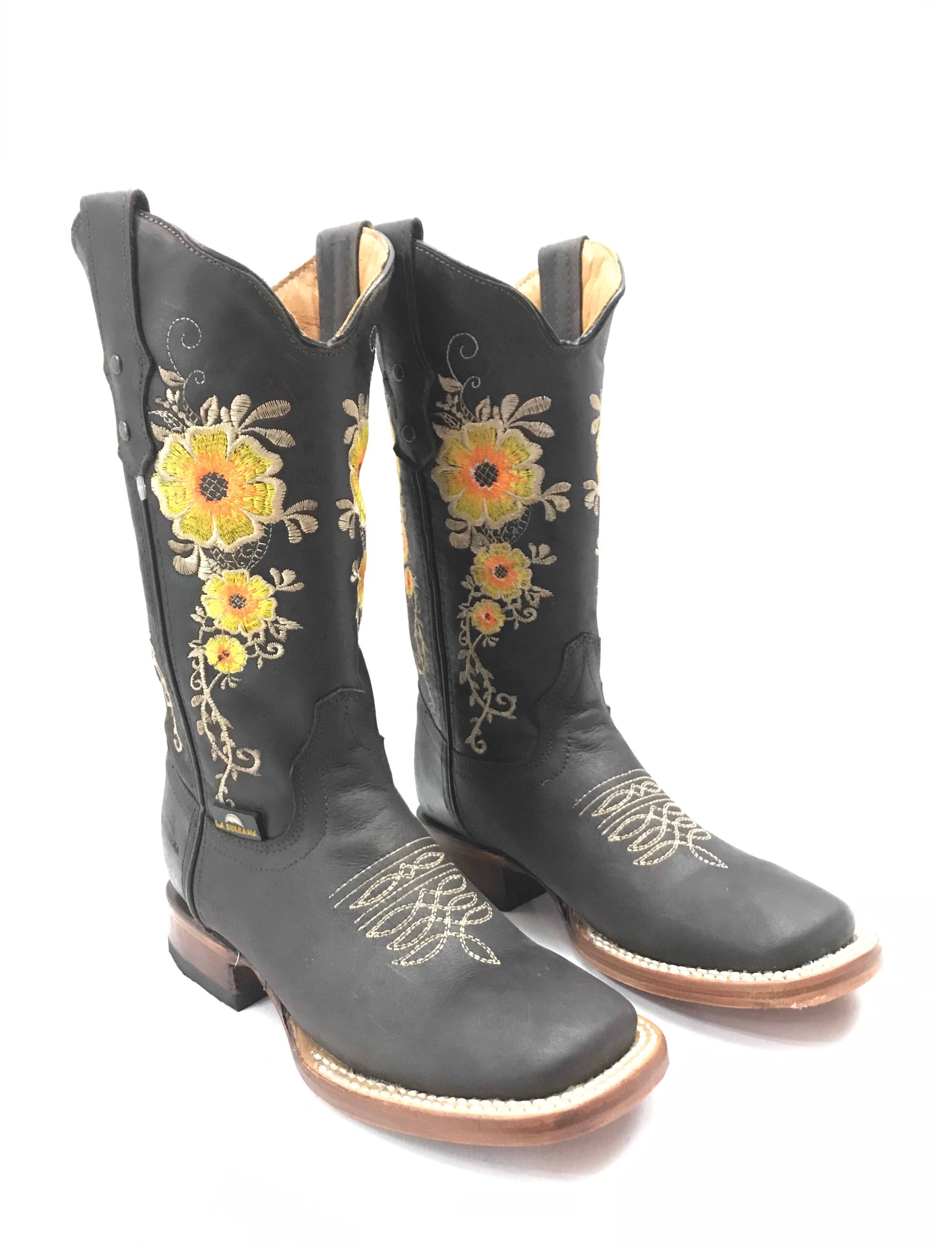Botas Mujer La Sultana Colección Marrón Oscuro Amarillo Rosa