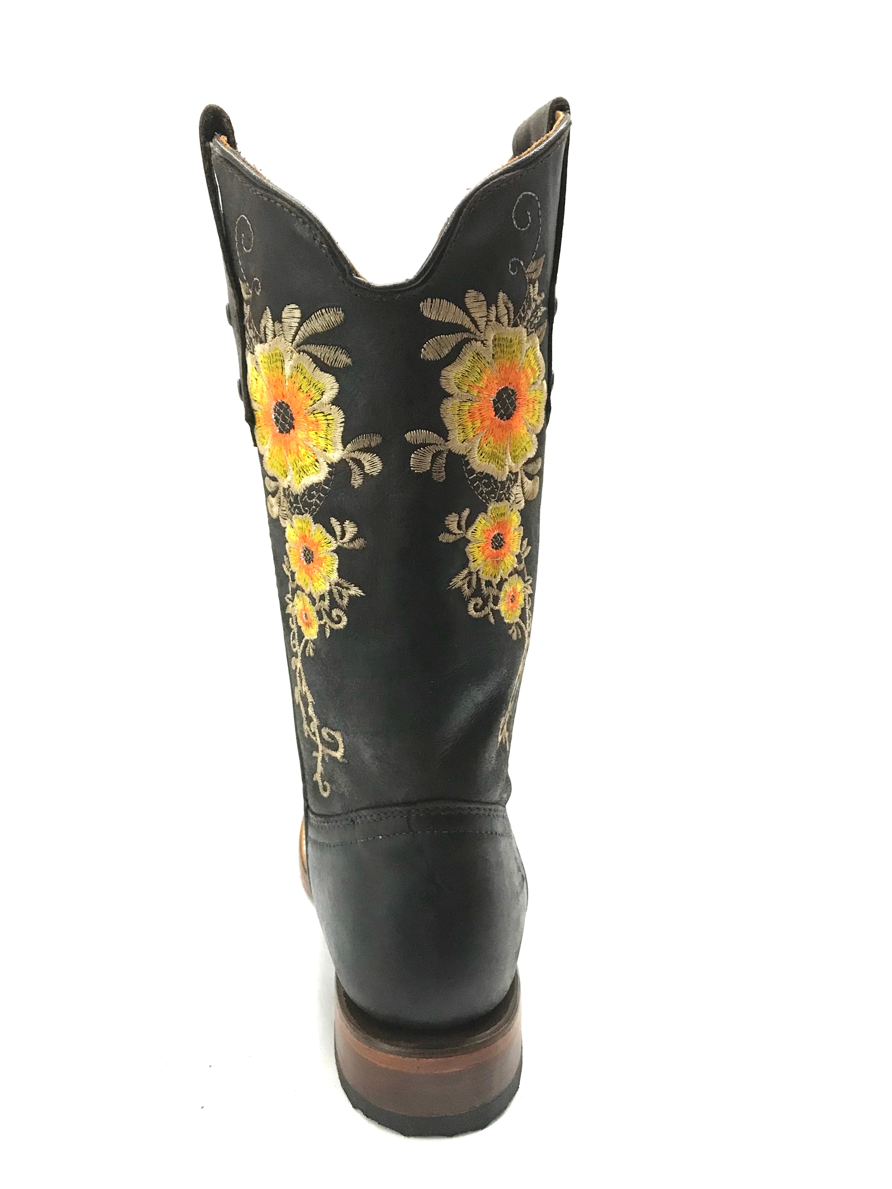Botas Mujer La Sultana Colección Marrón Oscuro Amarillo Rosa