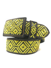 Men's Western Gold Embroidered I Belt Imitation