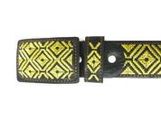 Men's Western Gold Embroidered I Belt Imitation
