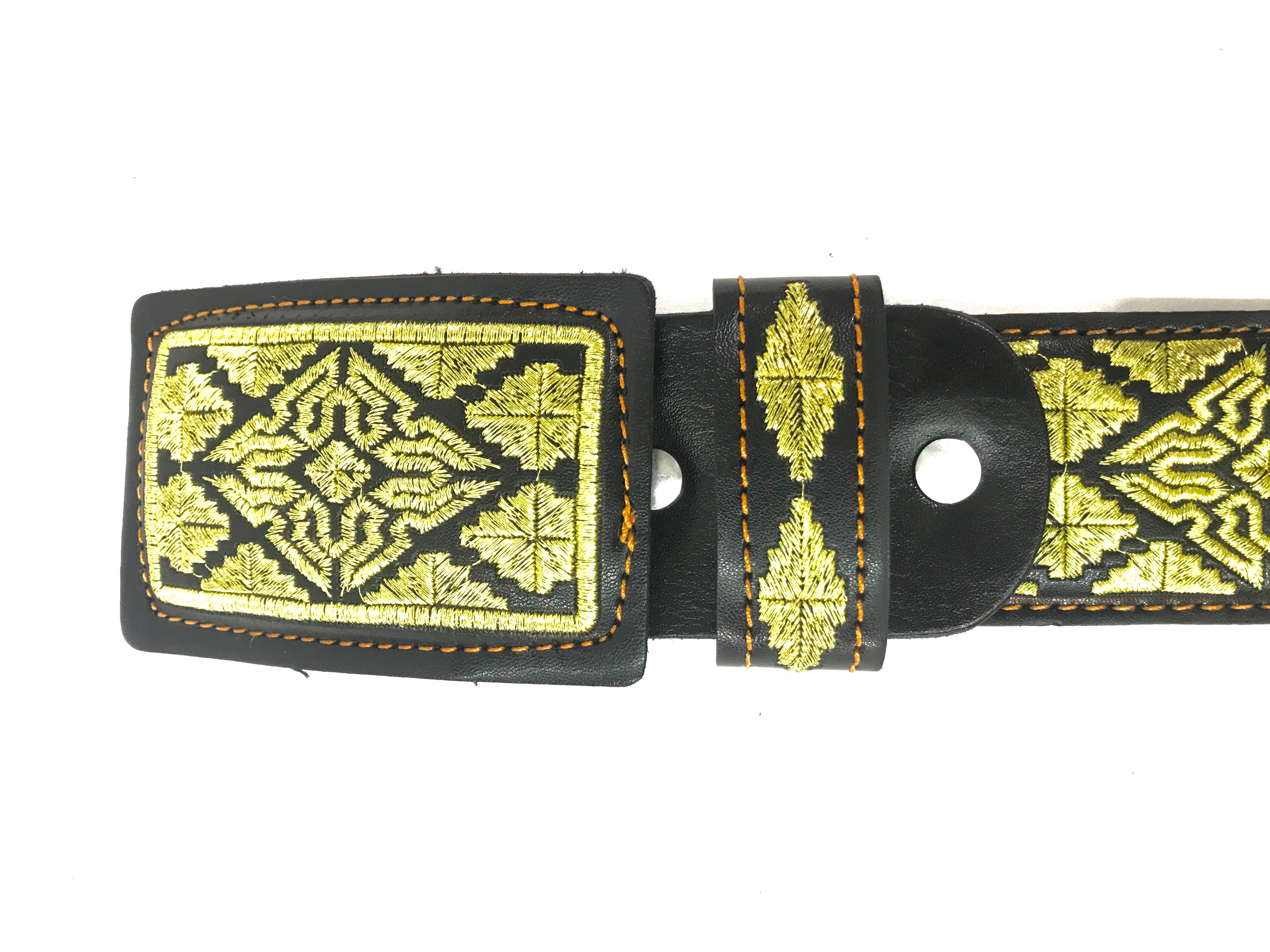Men's Western Gold Embroidered X Belt Imitation