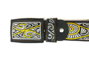 Men's Western Silver/Gold Embroidered G Belt Imitation
